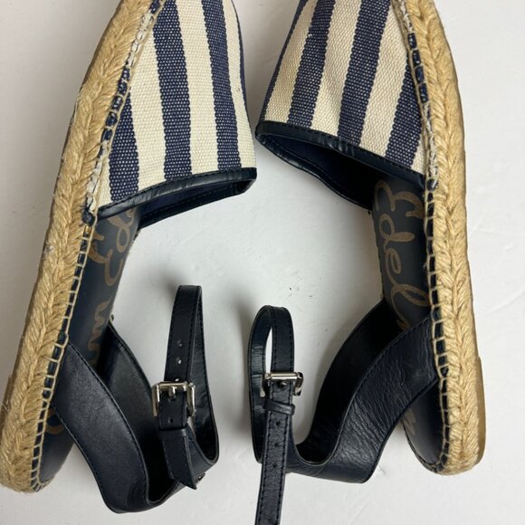 Sam Edelman Shoes - Sam Edelman Vivian Navy White Striped Espadrille Sandals Size 10